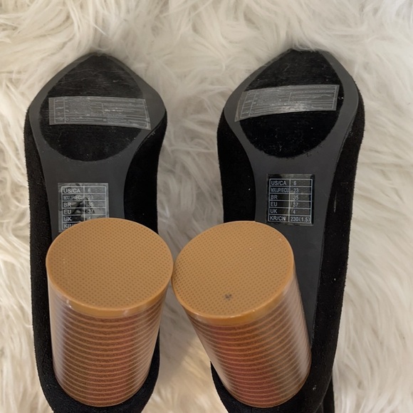 FOREVER 21 Block Heel Sock Black Booties Size 6 - Picture 8 of 13